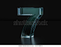 Glass number seven on a black background. 3D illustration.