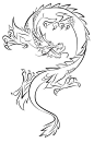 龙卡通神话传说形象动物麒麟龙素描线稿写生青龙传统祥纹矢量素材-淘宝网
