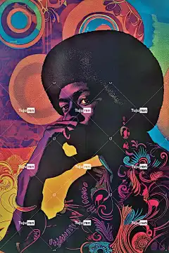 Ai产生的 男人 复古的 流行音乐 非裔 肖像 时髦的 迪斯科