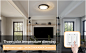 42W LED Flush Mount Ceiling Light, Linour 19 inch Matte Black Crystal Flush Mount Light Fixture 3000K~4000K Color Temperature Change Energy Saving Round Flat Panel Light for Foyer Bedroom Living Room - - Amazon.com
