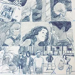 开始坚持每天做分镜练习，今晚公众号小河之歌会更新一期油画棒特辑：）