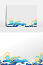 中式国潮海浪浪花底边图片