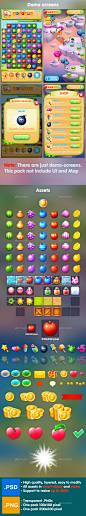 Fruits - Match 3 Game Assets - Game Kits Game Assets