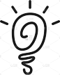 bulb lamp energy idea icon logo in hand paint