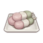 Tricolor Dango : Tricolor Dango is a food item that the player can cook. The recipe for Tricolor Dango is obtained from Kiminami Anna at Kiminami Restaurant for 5,000 Mora. Depending on the quality, Tricolor Dango restores 30/32/34% of Max HP and an addit