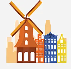 荷兰阿姆斯特丹旅游矢量图免抠素材 免费下载 页面网页 平面电商 创意素材 png素材