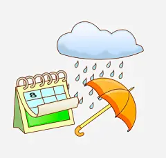 手绘下雨天高清素材 下雨 乌云 卡通雨点 彩色 手绘 日历 雨伞 雨水 雨滴 免抠png 设计图片 免费下载
