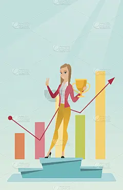 女商人为她的商业奖感到骄傲