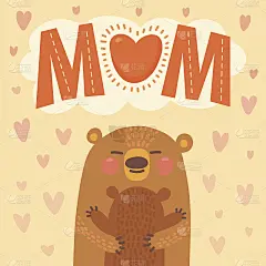 给熊妈妈和熊宝宝的贺卡。