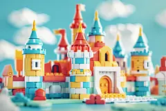 积木块玩具城堡搭建