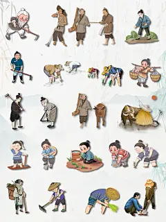 【免抠素材】古风劳动人民素材分享 - 小红书