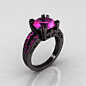 14K Black Gold 3.0 Carat Pink Sapphire.