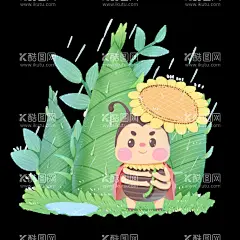 谷雨插画  - 源文件下载【酷图网】谷雨,笋子,向日葵,竹笋,插画,卡通,小蜜蜂