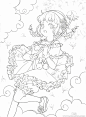 [新手练习线稿]花与萌娘 动漫线稿手绘涂色集[90P]
