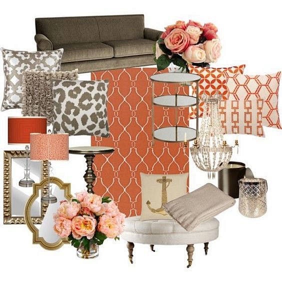 Coral and Gold Livin...