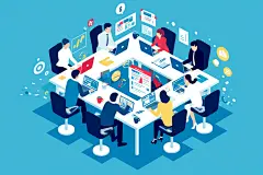 办公团队手绘设计