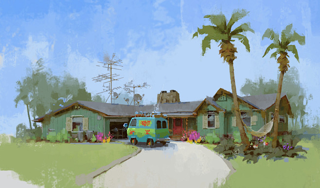 {插画系列}卡通现代城市，机械场景（插画...