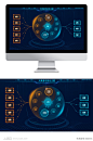 深蓝色暗夜可视化大屏系统入口选择网页界面素材