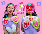 collars clown clowncore kawaii accessories bat Clowns Cat strawberry rainbow