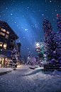 冬天雪景,冬天夜景,冬天,冬季,冬,下雪,雪景,圣诞节,圣诞,背景图片,CC0,免费图片,