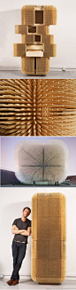 Thomas Heatherwick设计的世博会英国馆是当代建筑的奇葩，今天介绍的是纽约设计师sebastian errazuriz，他设计了这个布满竹签的柜子名叫“magistral cabinet”，不知道算不算现代家具的奇葩？
