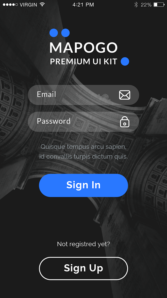 【新提醒】一套深色系的注册登录app界面...