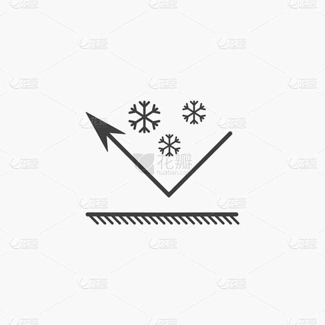 降雪的图标。防雪材料。防雪涂料图标.挤压表面。B.病媒