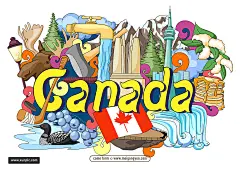 手绘涂鸦世界国家城市加拿大特色建筑矢量元素Canada 04 设计模板 