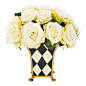 Creative Displays and Designs Inc. - Roses in Checkered Container - With a lifelike appearance, the Roses in Checkered Container is sure to make a lovely fresh-cut statement in your home. Able to brighten up your living space year round, these synthetic s