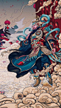 分享一组新国潮艺术插画壁纸  #国潮改造家# ​​​​