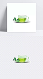 滚烫的绿茶|绿茶,玻璃杯,茶叶,免扣png,其他,背景图