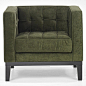 Armen Living Green Chenille/ Hardwood Chair