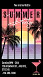 Pink and Black Modern Synthwave Summer Party Instagram Story