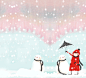 #插画# #GIF# 灬铃兰灬 采集
Фото Девушка в снегопад держит зонтик над снеговиком