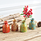 创意水培花器家居装饰摆件，中式日式禅意复古茶道陶瓷小花瓶。