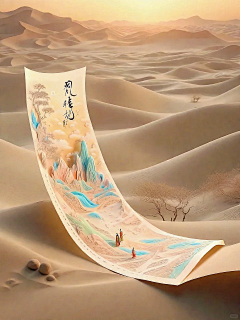 中式-画卷-花瓣网|陪你做生活的设计师 | 展开的画卷卷轴