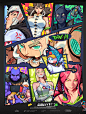 Chinese style Cyberpunk game character ILLUSTRATION  street style 中国风   人物设计 人物设计，场景设计，插画 国潮 插画