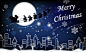 圣诞节童趣蓝色城市月亮背景矢量图高清素材 马车 免费下载 页面网页 平面电商 创意素材