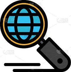 地球形,搜索引擎,彩色图片,平坦的,图标,网上交友,形状,概念,搜寻,收集