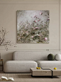 纯手绘油画田园花卉挂画大幅肌理客厅装饰画玄关餐厅壁画轻奢抽象-tmall.com天猫