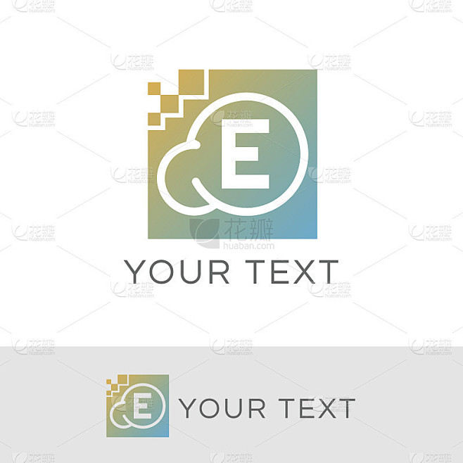 技术初始字母E图标设计