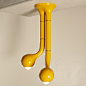 Gloss Yellow 2-GLOBE CEILING LAMP 26"x18"