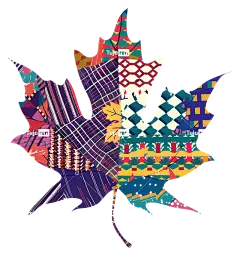 枫叶-黑色背景上的彩色、多维枫叶