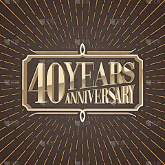 40周年矢量插图，图标