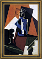 Juan Gris Seltzer Bottle and Glass - 18" x 27" Framed Premium Canvas Print contemporary-fine-art-prints