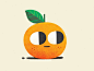橙色字符柑橘设计插图自然橙色