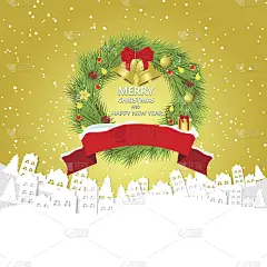 圣诞的背景是白城和雪花的散景