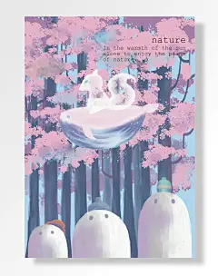 日系童话手绘背景图