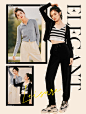 【10.5新品】伊芙丽运动裤女2021新款束脚裤高腰针织条绒休闲裤女