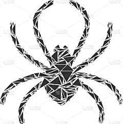 三角形,蜘蛛,抽象拼贴画,创造力,怪异,概念,多样,残酷的,图像,动物